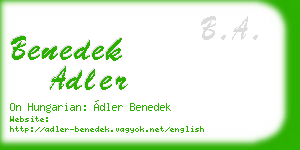 benedek adler business card